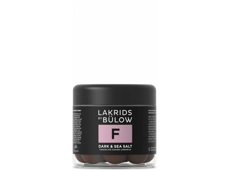 Lakrids by Bülow Small F - Dark & Sea Salt 125g