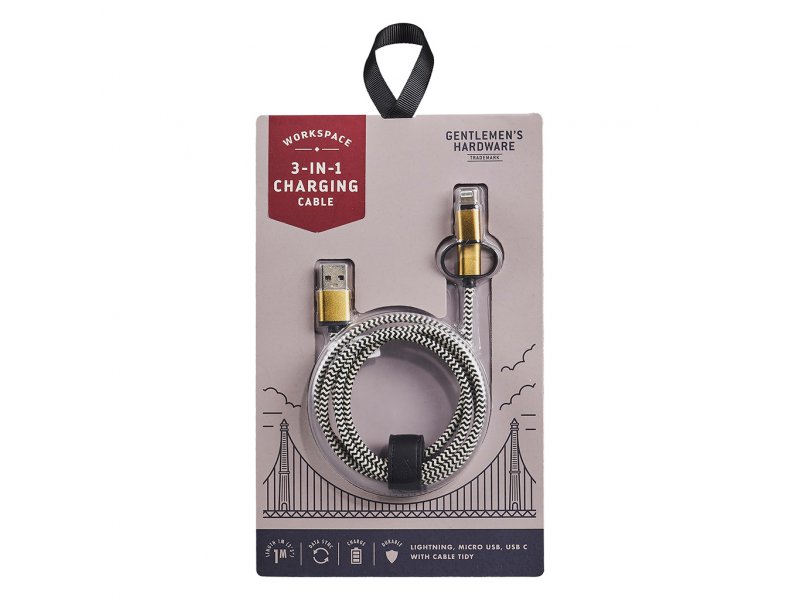 Gentlemens Hardware 3 in 1 Charging Cable Ladekabel