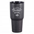 Gentlemens Hardware Travel Coffee Mug Coffee-to-go Becher "The Adventure begins", schwarz 475 ml