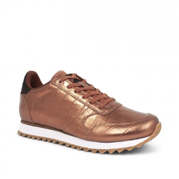 Woden Sneaker Ydun Croco Shiny burnished copper kupfer...