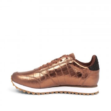 Woden Sneaker Ydun Croco Shiny burnished copper kupfer rotgold