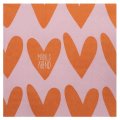 Räder Servietten "Mädelsabend" 33x33 cm Herzen rosa pink orange