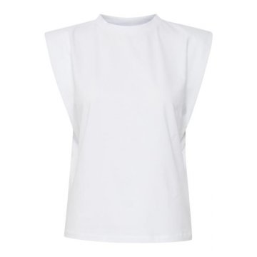 ICHI T-Shirt IXTILLE mit Schulterpolstern, bright white...