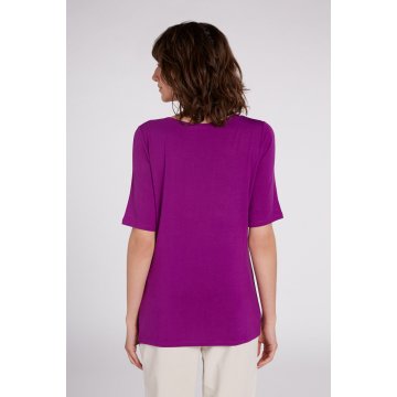 OUI Black Label Viskose Rundhals T-Shirt, grape juice pink lila purple