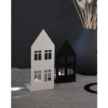 Storefactory STORGATAN Teelichthalter klein S Haus H. 14 cm, schwarz