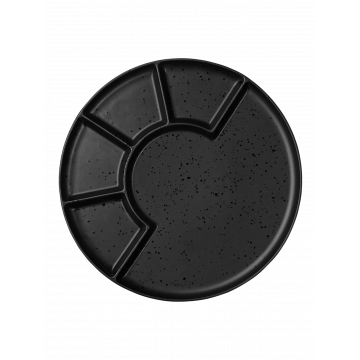 ASA Aperitifteller mit Einteilung Snackteller Fondueteller Coppa kuro schwarz 24,2cm