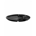 ASA Aperitifteller mit Einteilung Snackteller Fondueteller Coppa kuro schwarz 24,2cm