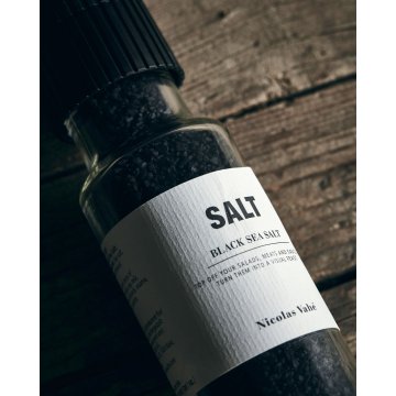 Nicolas Vahé Salzmühle schwarzes Meersalz  Black Sea Salt mit Keramikmahlwerk  320 g