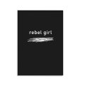 Postkarte "Rebel Girl", schwarz 