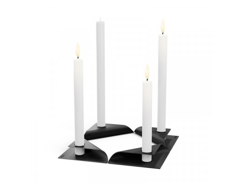 Höfats Square Candle 4er Set Kerzenhalter, schwarz