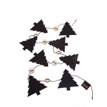 Oohh Girlande Tannenbaum Weihnachtsbaum aus Papier L. 150 cm, black schwarz