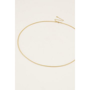 MJ Equal lange Halskette schräge Glieder unisex 60+8 cm gold