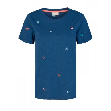 Nümph Nudiors T-Shirt mit Stickerei, estate blue...