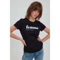 ICHI T-Shirt IH Runela schwarz mit weißem print "femme fabuleuse"