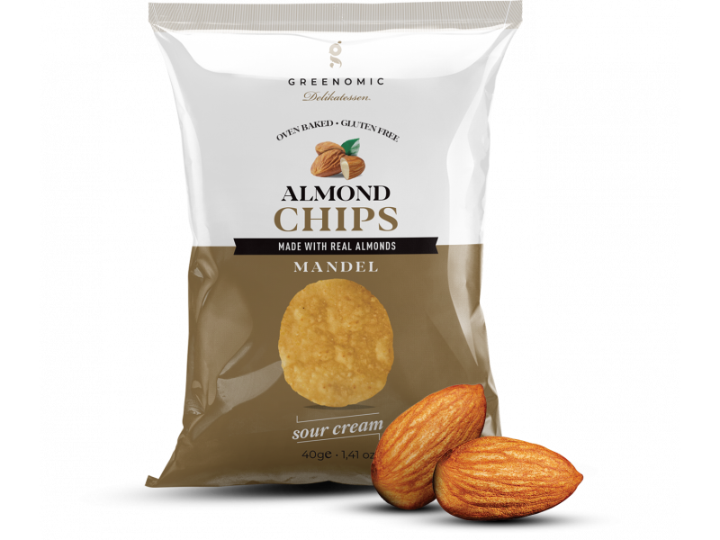 Greenomic Mandel Chips Almond sour cream 40g