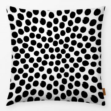 Textilwerk Kissen Soft Punkte Polka Dots 50x50 cm schwarz...