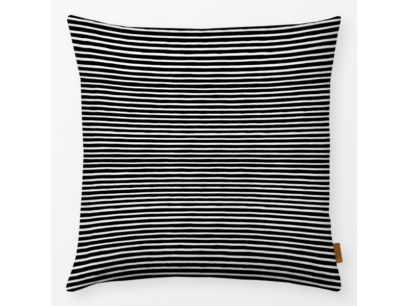 Textilwerk Kissen Soft Marker Stripes gestreift  50x50 cm schwarz weiß