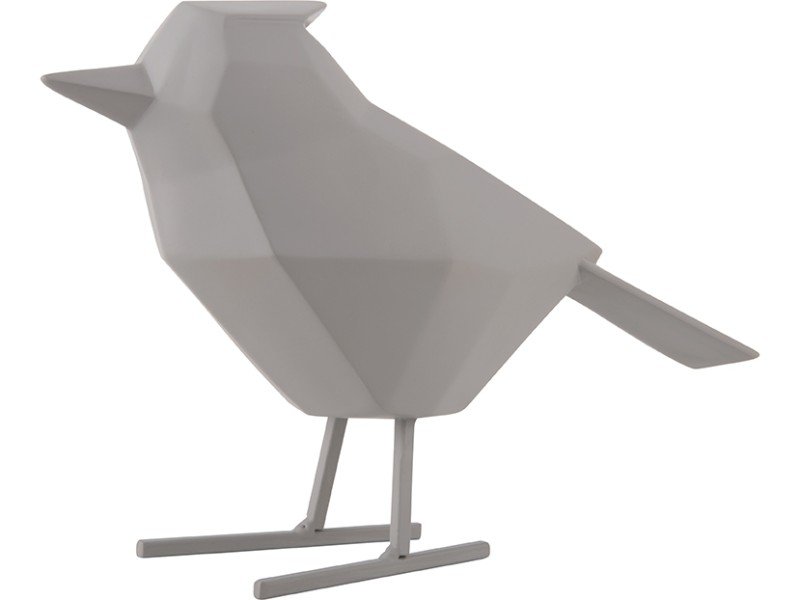 Present Time Statue Bird Vogel L, matt warm grey grau