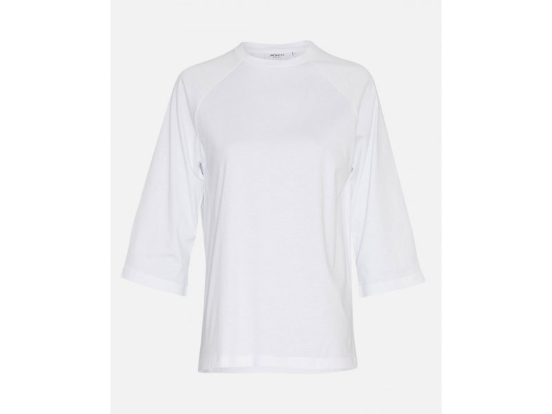 Moss Copenhagen MSCH Alya T-Shirt mit 3/4-Arm, bright white weiß