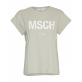 Moss Copenhagen MSCH Alva Organic Logo T-Shirt kurze Länge STD sage/egret grün/creme