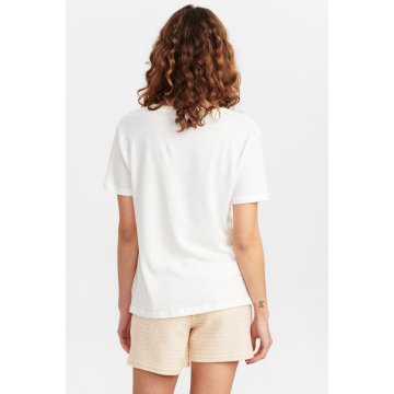 Nümph Nudunja T-Shirt aus Leinenmischung, cloud dancer weiß