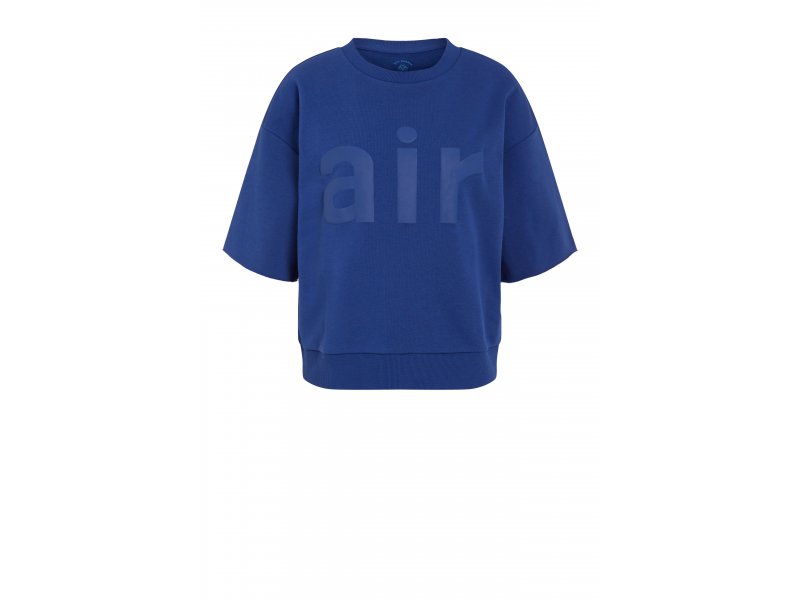 OUI Sweatshirt mit Halbarm und Print, blau