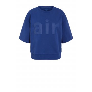 OUI Sweatshirt mit Halbarm und Print, blau
