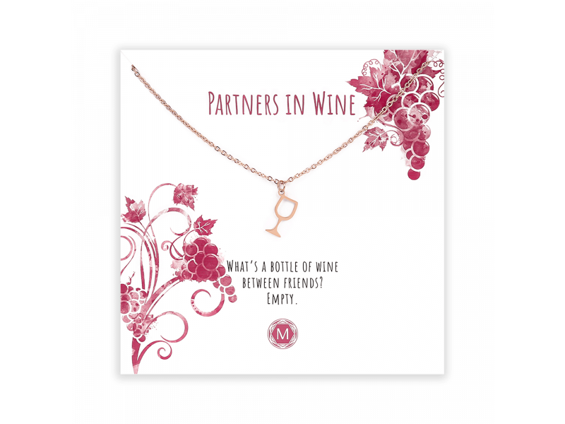 Murandum Edelstahl Halskette "Partners in Wine", rosegold