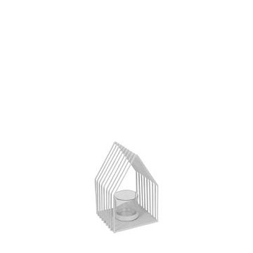 Kaheku Teelichthaus Arkas klein weiß 10,5x9,5x16 cm