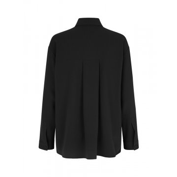 mbym EDVIWA Gewenda Bluse Overshirt mit Brusttaschen, schwarz