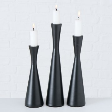 Kerzenleuchter Cone S für Stabkerze H. 20cm, schwarz