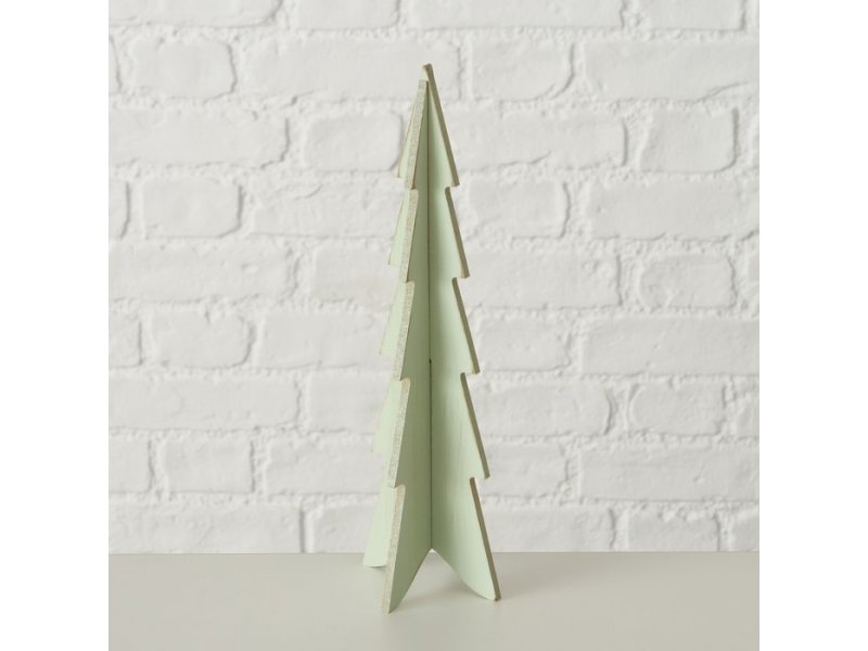 Weihnachtsbaum Teodor shabby aus Holz H. 26 cm hellgrün