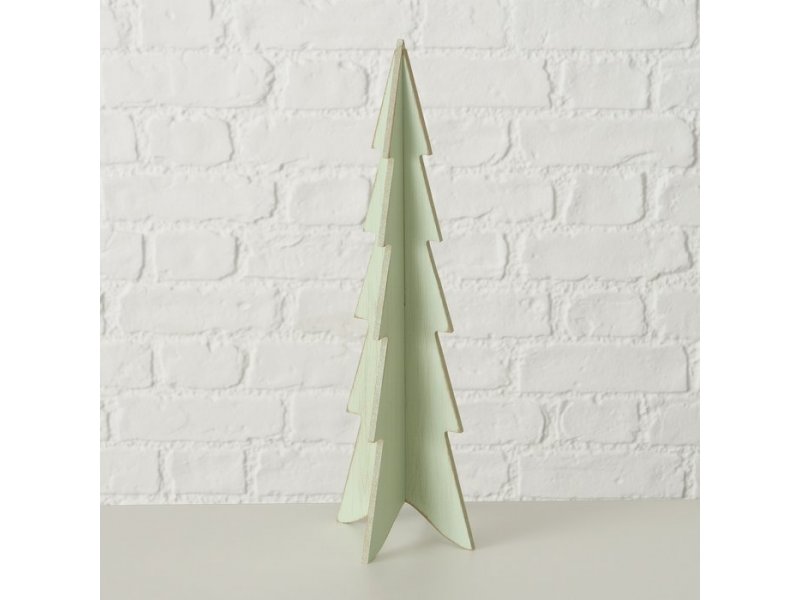 Weihnachtsbaum Teodor shabby aus Holz H. 35,5 cm hellgrün