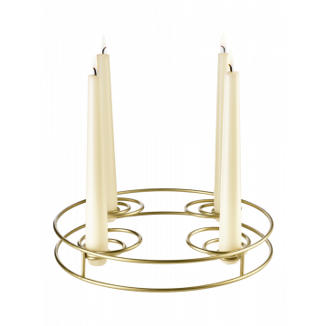 ASA Kerzenständer Adventskranz rund Metall gold
