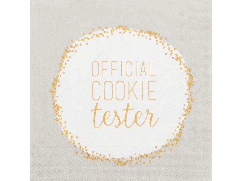 Räder Cocktailservietten "Official Cookie Tester" 25x25 cm grau