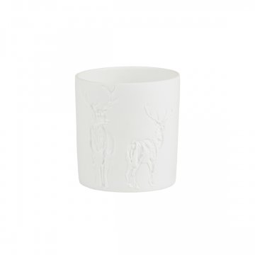 Räder Winterschimmer "Hirsche" für Teelicht D. 6,5 cm weiß