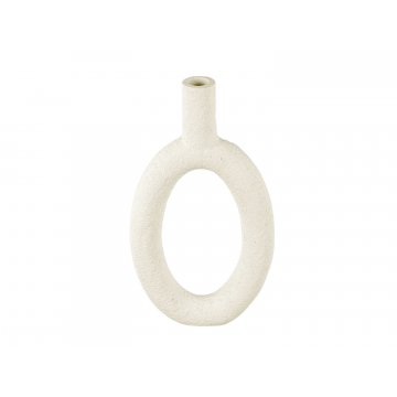 Present Time Vase ring oval H. 31 cm weiß ivory
