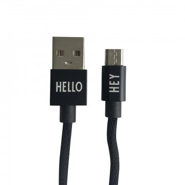 Design Letters Ladekabel Micro-USB, black