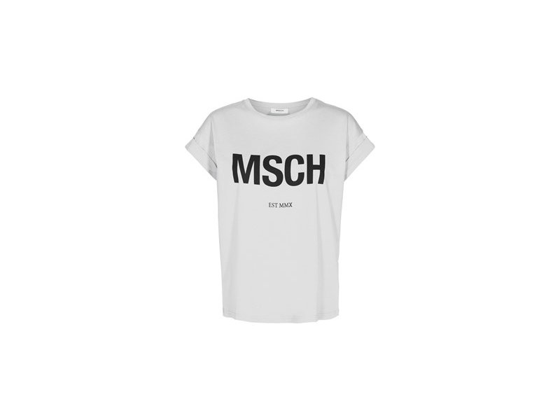 Moss Copenhagen MSCH Alva Logo T-Shirt kurz STD Tee weiß/schwarz