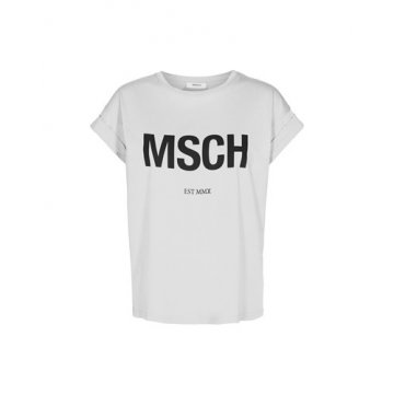 Moss Copenhagen MSCH Alva Logo T-Shirt kurz STD Tee weiß/schwarz