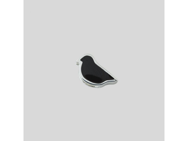 Design Letters Emaille Anhänger Vogel, schwarz 925er Sterlinsilber