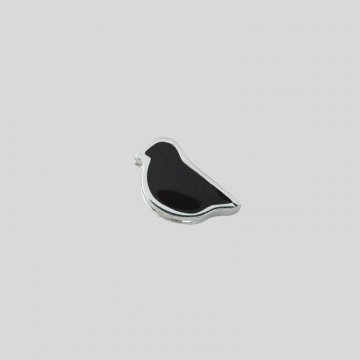 Design Letters Emaille Anhänger Vogel, schwarz 925er Sterlinsilber