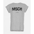 Moss Copenhagen MSCH Alva Logo T-Shirt lang EST grau/schwarz